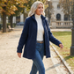 Damen-Plüschjacke mit Stehkragen und Taschen