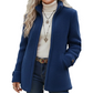 Damen-Plüschjacke mit Stehkragen und Taschen