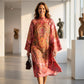 Elegantes Damenkleid mit Print und Stehkragen