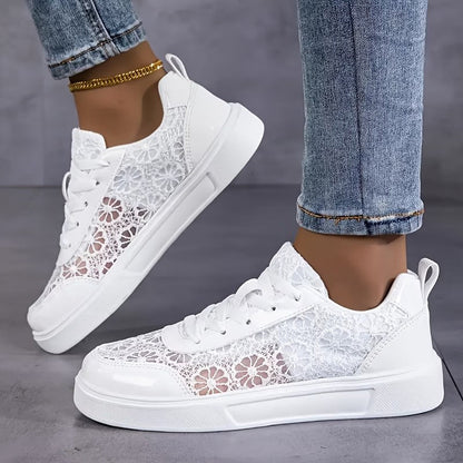 Atmungsaktive Damen-Sneaker aus Schnürmesh