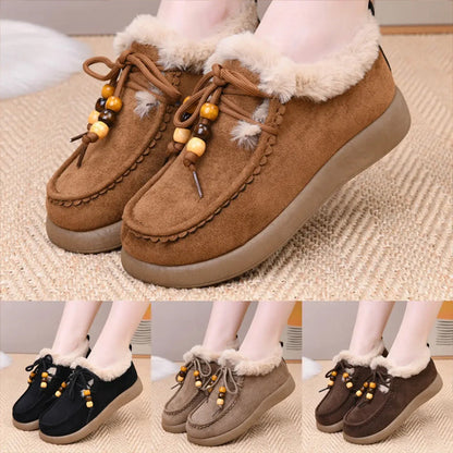 Damen-Winterstiefel zum Hineinschlüpfen mit Plüschfutter