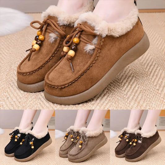 Damen-Winterstiefel zum Hineinschlüpfen mit Plüschfutter