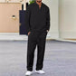 🏃👖Herren-Set aus Sweatshirt mit Waffelstrick und Hose mit geradem Bein