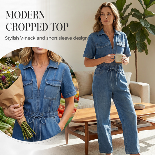 Zweiteiliges Freizeit-Jeans-Set für Damen