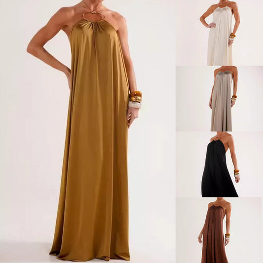 Elegantes rückenfreies Maxikleid mit Neckholder für Damen