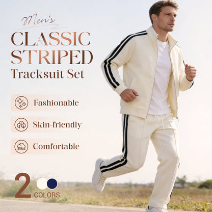 Klassisches gestreiftes Herren-Trainingsanzug-Set