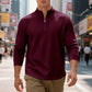 Herren-Sweatshirt mit Viertelreißverschluss und Jacquard-Muster