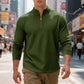 Herren-Sweatshirt mit Viertelreißverschluss und Jacquard-Muster