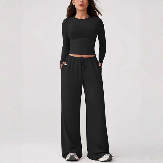 ⌛ Nur noch 3 Tage – 50 % auf alles! ⏰Damen-Casual-Crop-Top & Bundhosen-Set
