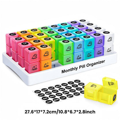 💎 50% RABATT! 💎 Tragbarer 31-Tage-Monats-Pillenorganizer – AM/PM-Fächer, Reise-tauglich & Mit Datumsanzeige 💊📅