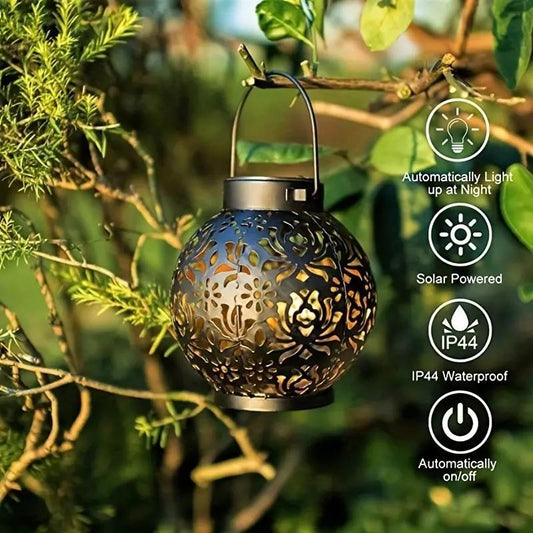 💎 50% SOLAR-HÄNGELATERNE MIT BLUMENMUSTER! 💎 IP55 Wasserdicht, Auto-On/Off & Wunderschöne Schattenwürfe für Garten & Terrasse