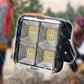 ☀️Tragbare Solar-Arbeitsleuchte mit 4 Modi: Hell, sparsam, Notlicht, Dämmerungssensor 🔄 – Für Baustelle, Werkstatt & Camping. Wiederaufladbar, robust