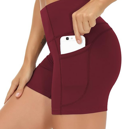 Damen-Yoga-Shorts mit hohem Bund und Bauchkontrolle