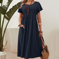 👗 50% RABATT! ✨ Faltenkleid für Damen mit Kurzen Ärmeln & Taschen – Bequem, Leicht & Perfekt für Den Sommer ☀️