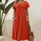 👗 50% RABATT! ✨ Faltenkleid für Damen mit Kurzen Ärmeln & Taschen – Bequem, Leicht & Perfekt für Den Sommer ☀️
