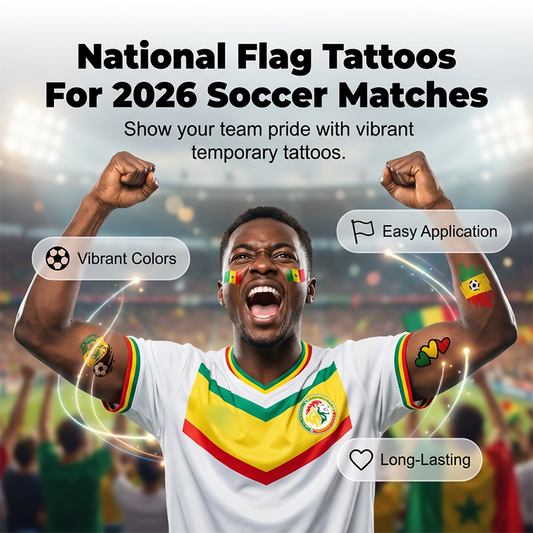 🌞Frühlingserwachen: 50% Rabatt!✨⚽ WM 2026 Flaggen-Tattoos | Wasserdichte Temporäre Fußball-Tattoos | Die Saubere Alternative zu Schminke (Gesicht & Körper)