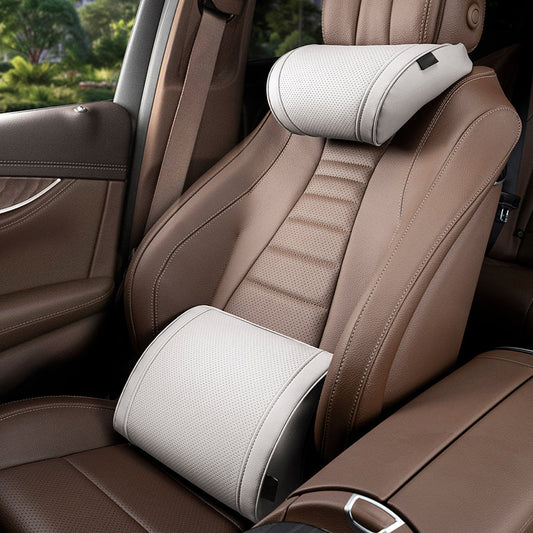 🚗 Ergonomisches Kopfstützen- und Lendenwirbelstützen-Set für Autositze – perfekte Unterstützung für Nacken & Rücken – ideal für lange Fahrten & den täglichen Arbeitsweg | Versandfrei