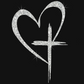 Glitter Heart Cross Car Decal Sticker
