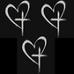 Glitter Heart Cross Car Decal Sticker