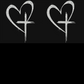 Glitter Heart Cross Car Decal Sticker
