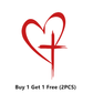 Glitter Heart Cross Car Decal Sticker