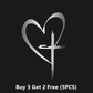 Glitter Heart Cross Car Decal Sticker