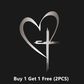 Glitter Heart Cross Car Decal Sticker