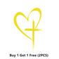 Glitter Heart Cross Car Decal Sticker