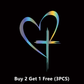 Glitter Heart Cross Car Decal Sticker