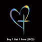 Glitter Heart Cross Car Decal Sticker