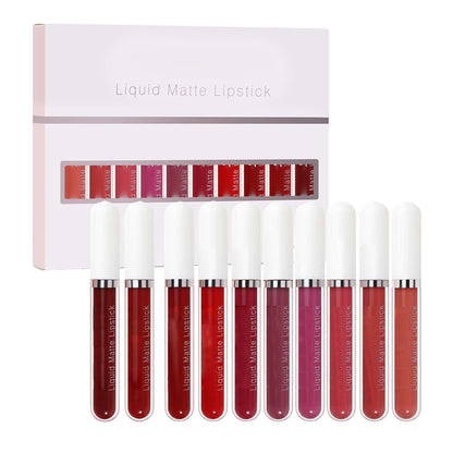💄10 Stück matter, wasserfester, langanhaltender Lipgloss💋
