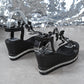 🔥50 % Rabatt!🦋 Keilabsatz-Sandalen mit Glitzer-Schmetterlingen | Elegante Plateausommerschuhe mit Perlen | Bequeme Passform