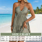 Halter Neck Ruched Bust Tiered Mini Dress