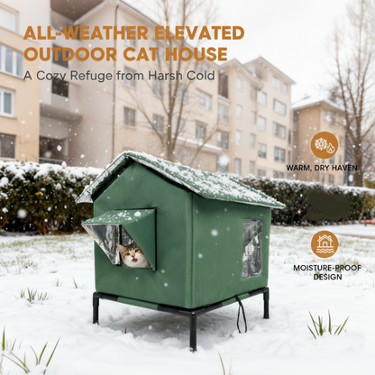 🏠 Nur für kurze Zeit: 50 % Rabatt + versandkostenfrei! 🐈 Erhöhtes Outdoor-Katzenhaus für jedes Wetter – wasserdicht, isoliert, faltbar 🌧️