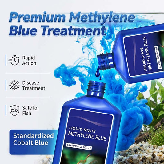🐠 Koi-Fisch Aquarien-Wasseraufbereiter ✨ Hochkonzentrierte Methylenblau-Lösung, Wasserklärend & Sicher, für Süß- & Salzwasser, 350ml