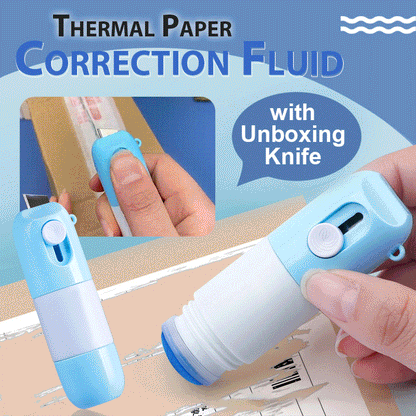 🛡️ KAUFE 1, ERHALTE 1 GRATIS! ✨ Thermopapier-Korrekturflüssigkeit mit Kartonöffner – 2-in-1 – Entfernt falsche Drucke, kratzfrei & ideal für Etiketten, Belege oder Pakete 📦