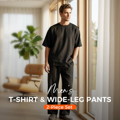 🎁Neuheiten 2026 – 50 % reduziert!💥 Herren-T-Shirt & weite Hose, 2-teiliges Set