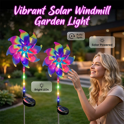📢📢 50 % Rabatt!! + KOSTENLOSER VERSAND ⏰🌈Solarbetriebene Regenbogen-Windrad-Gartenleuchte 🌀