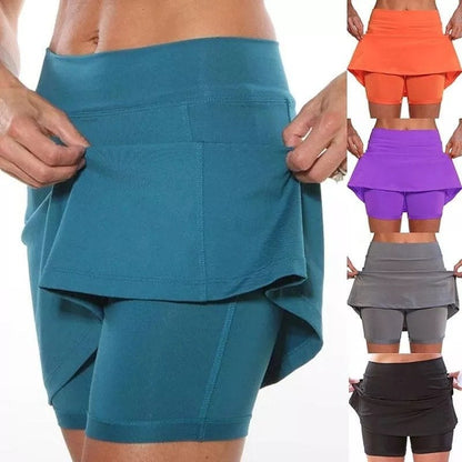 2-in-1 Sportrock mit integrierter Shorts und Scheuerschutz