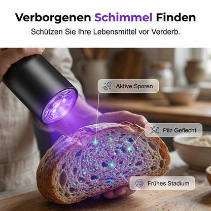 Wiederaufladbare UV-Schwarzlichtlampe zur Lebensmittelinspektion
