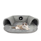 🐱🛤️ 50% RABATT! Plüsch-Katzenbett mit Tunnel – 2-in-1 Katzenhaus zum Kuscheln, Spielen & Verstecken 🏠