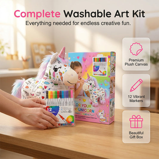 📢📢50 % Rabatt!!🎁🦄DIY-Set zum Ausmalen: Einhorn-Plüschtier🌈☁️
