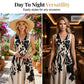 Maxikleid für Damen mit Blumenmuster, V-Ausschnitt und gedrehter Taille