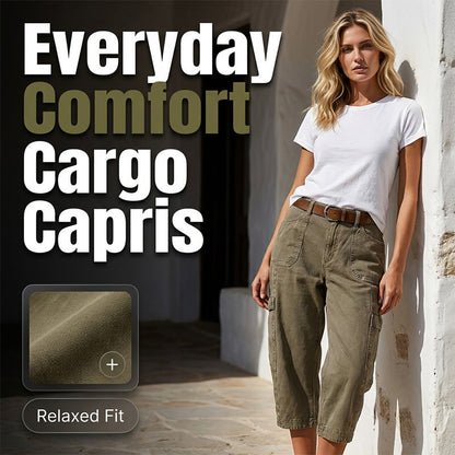 👖 Lässige Cargo-Caprihosen für Damen – bequeme 3/4-Hosen mit vielen Taschen, perfekt für Alltag, Reisen & Sommer ☀️