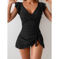 🎁Letzter Tag der Aktion: 49 % Rabatt🔥Elegantes Damen-Badekleid mit V-Ausschnitt und Bauchkontrolle