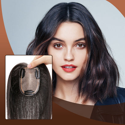 🔥Versandkostenfrei⏰ Nur noch heute 50% Rabatt! 🖤 Damen Clip-in Haarteil in natürlichem Schwarz | Unsichtbare Spitzenhaarverlängerung gegen dünne Stellen & Geheimratsecken, natürliches Echthaar-Look ✨