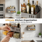 Punch-Free Kitchen Spice Rack Wall Mount Condiment Organizer