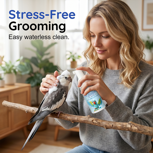 📢📢50 % Rabatt!!🥳🧼 Stressfreie Vogelset zur Pflege | Geruchsneutralisierend & pflegend | Wasserfrei🦜✨