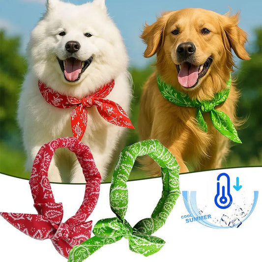 📢📢50 % RABATT!! ⏰🎂 Kühlender Sommer-Schal für Hunde & Katzen – niedliches Cartoon-Design, als Geburtstags-Accessoire & praktische Kühlhilfe an heißen Tagen 🐾❄️