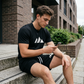 👕 Herren Kurzarm-T-Shirt & Shorts-Set mit Kordelzug – Bequem, lässig & perfekt für Sommer, Freizeit & Sport ☀️✨